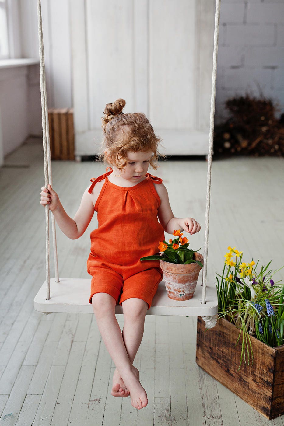 ロンパース・カバーオール son and daughter Koa Linen Sets Black ロンパース・カバーオール son and daughter KOA LINEN SETS