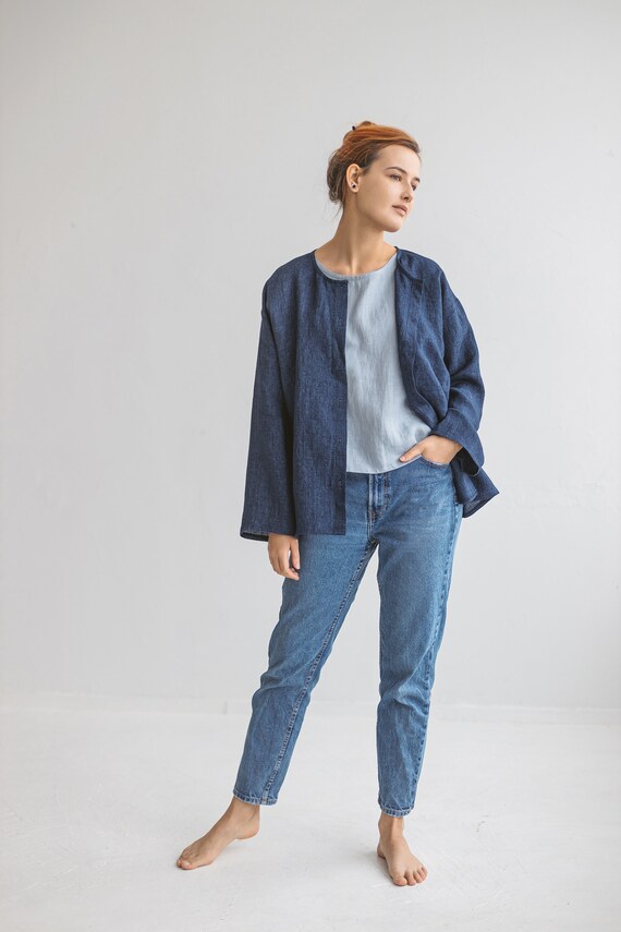 Organic Linen Cardigan for Women Jacket 