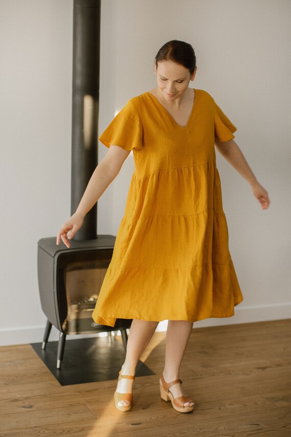 Plus Size Linen Dress LORA Etsy UK
