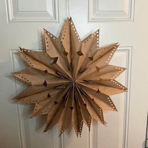 Versione B. 2 pezzi Stella in carta fatta a mano/Stella da finestra/Fiocco di neve/Stella da appendere per la casa e per l'arredamento di tutto l'anno