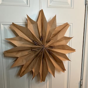 Version D.2pc Sac en papier fait main étoile/étoile de fenêtre/flocon de neige/étoile suspendue pour la maison et toute l'année