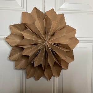 Version H. Sac en papier fait main 2 pièces étoile/étoile de fenêtre/flocon de neige/étoile suspendue pour la maison et toute l'année