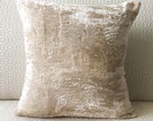 Beige White Velvet Pillow Cover, throw pillow cover 12x18 16x16 18x18 20x20, Cream silk velvet pillow, decorative throw pillow, pillowcase