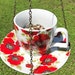 josiefinley82 reviewed Teacup and saucer bird feeder, Cottage chic bird decor, Handmade gift for mom, Unique recycled gift