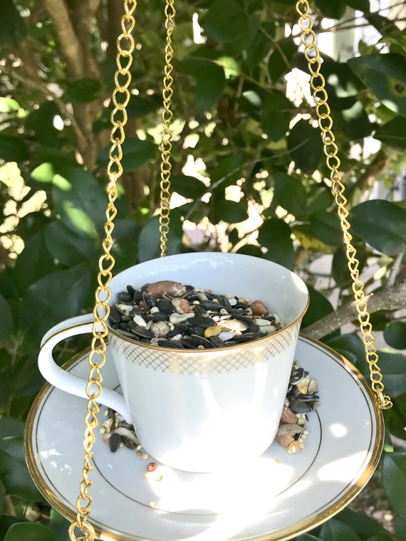 Teacup And Saucer Bird Feeder Handmade Gift For Mom Unique Etsy