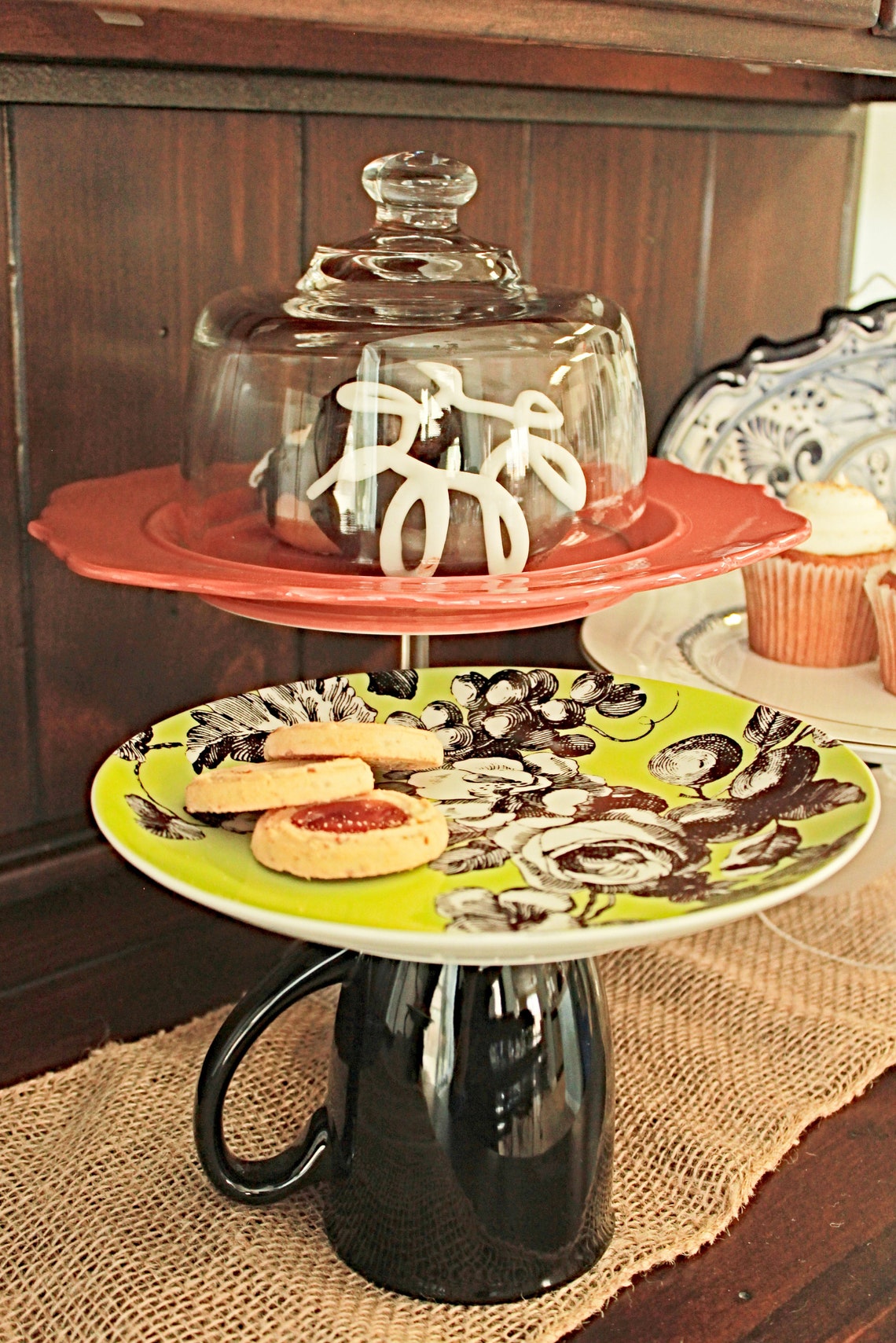 Halloween Cake Stand 11 in Cake Stand Upcycled Cupcake Etsy
