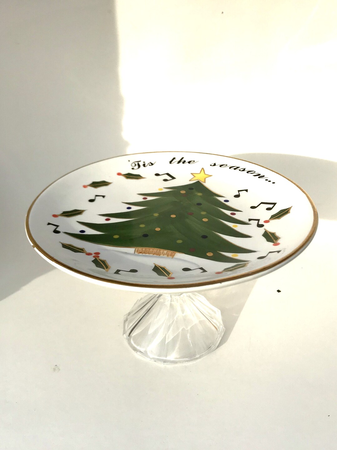 Christmas Tree Cake Stand Holiday Gift Idea 8 Inch Tree Cake Etsy