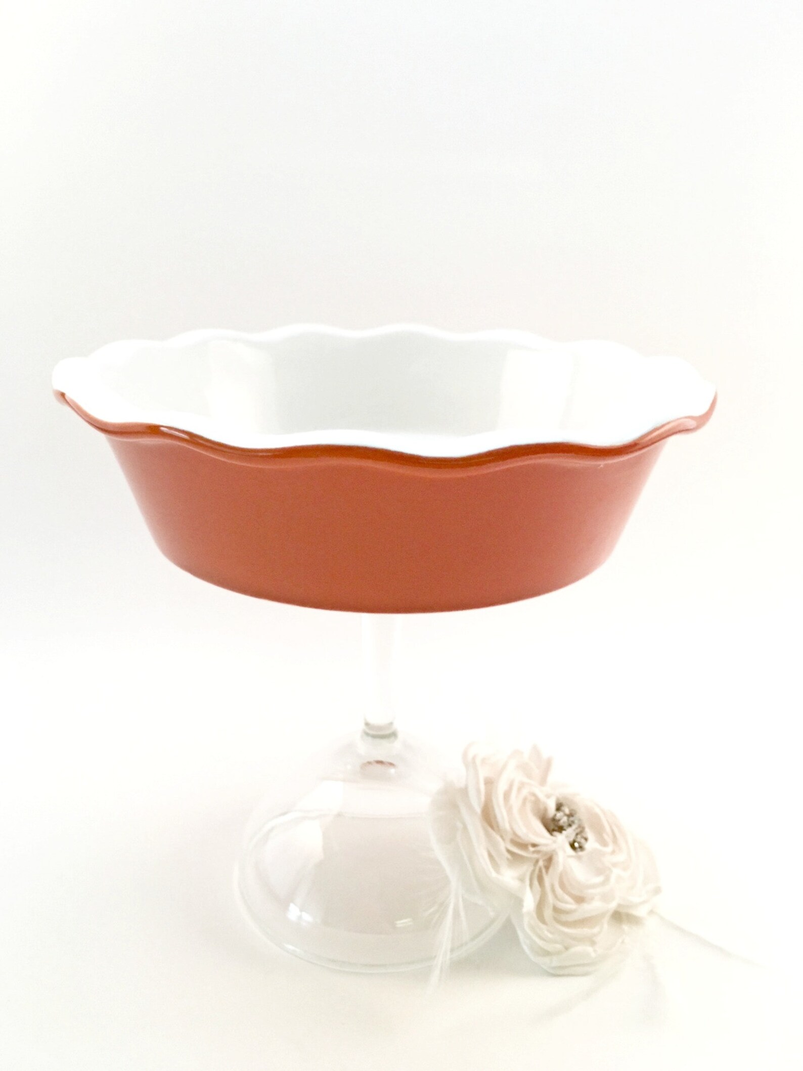 Shabby Chic Pie Plate Upcycled Pie Stand Unique Kitchen Etsy