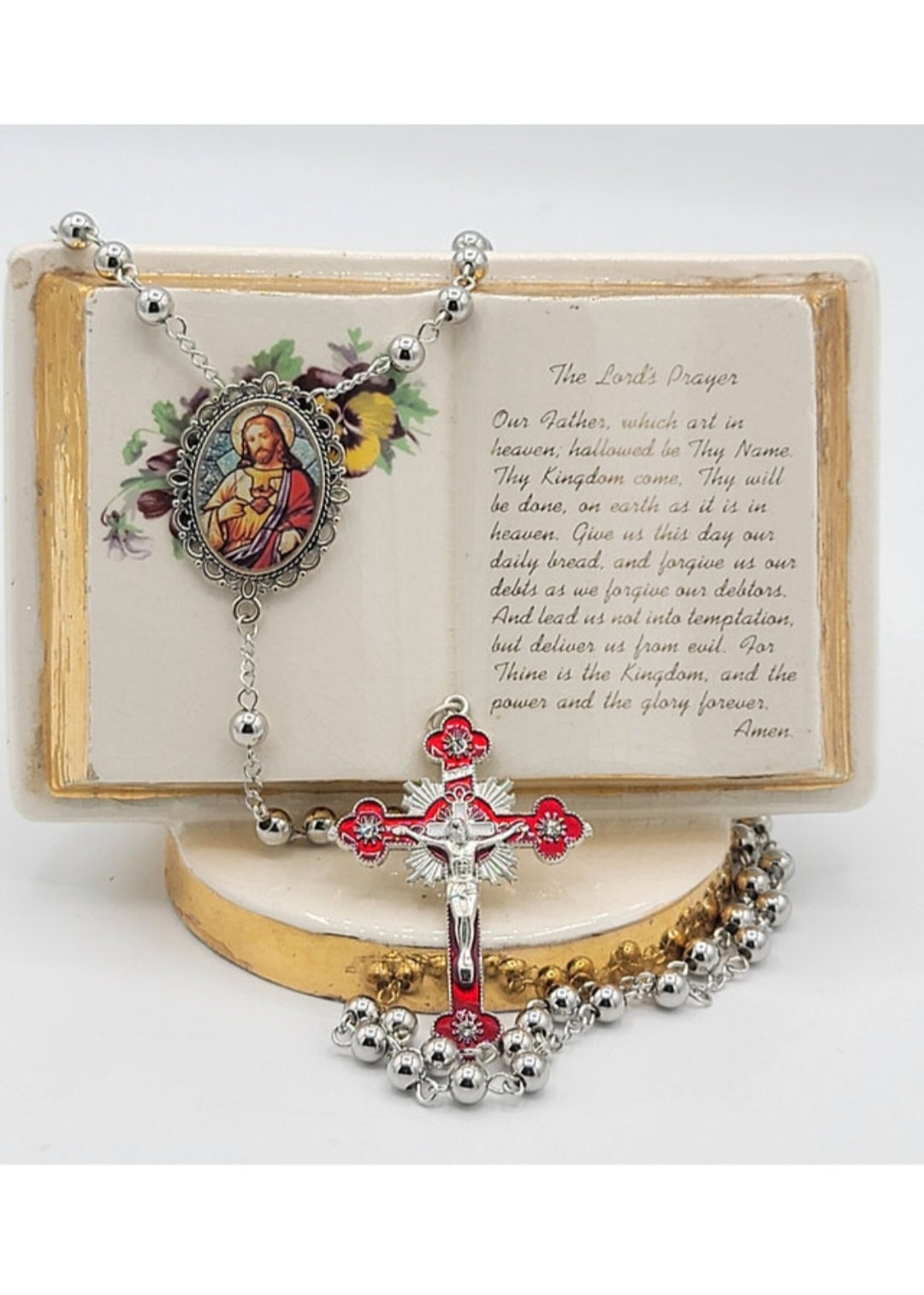 The Sacred Heart of Jesus Rosary - Etsy