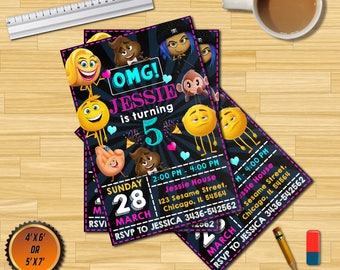 emoji invitations emoji birthday invitations emoji pool party etsy