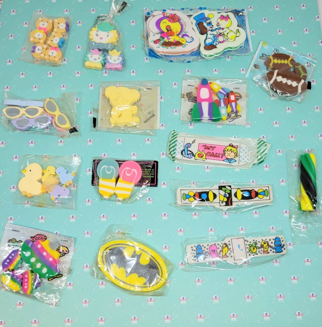 Vintage Erasers 80s or 90s/packaged Erasers Etsy