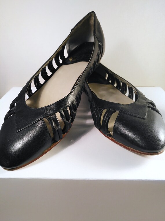 Black Vintage Flats Dallas Brand Shoes Made In Brazil Etsy
