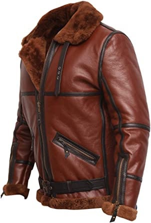 RAF British Real Shearling Flight Aviator Brown Bomber Leather - Etsy