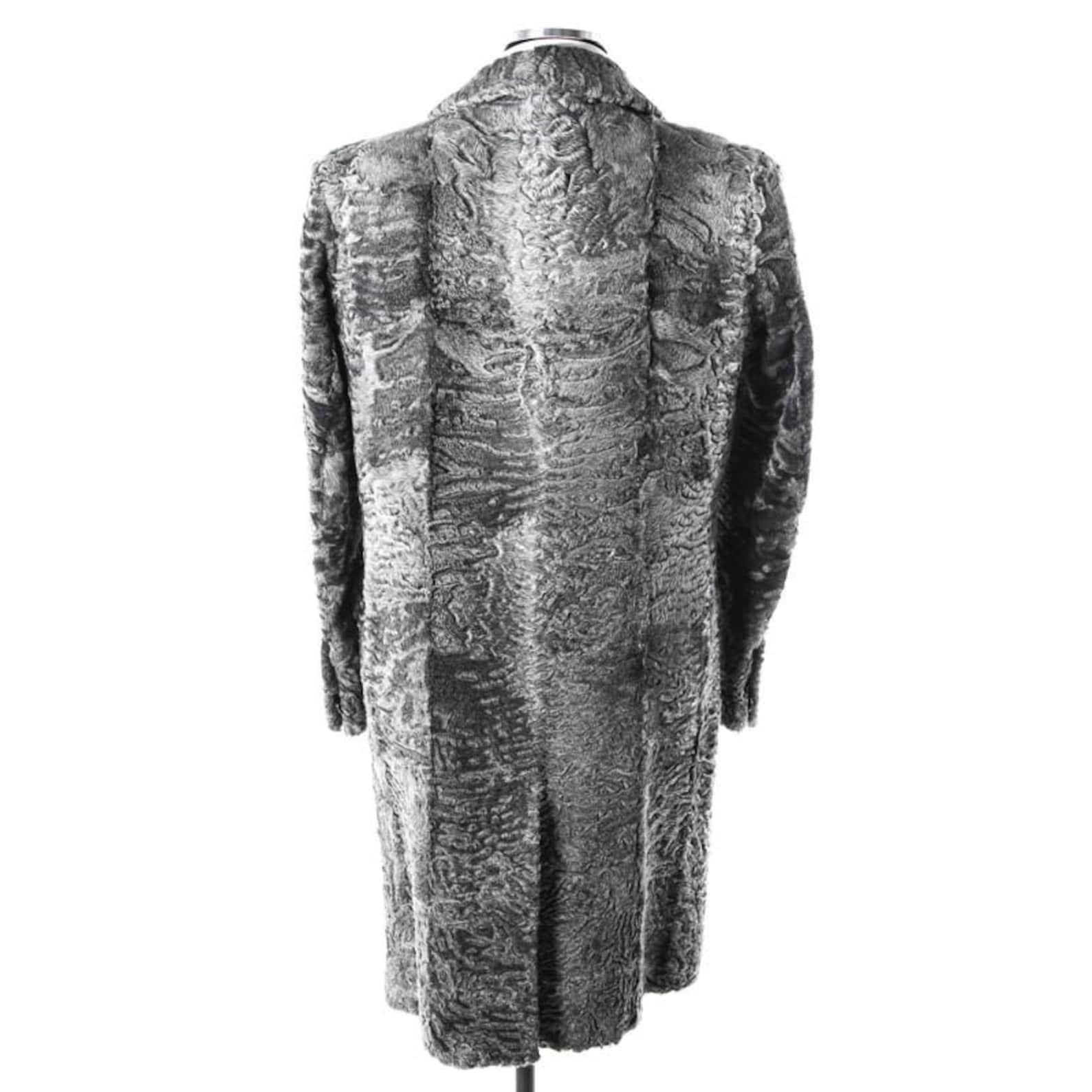 Men's Long Persian Lamb Fur Grey Coat Fast Shipping Etsy