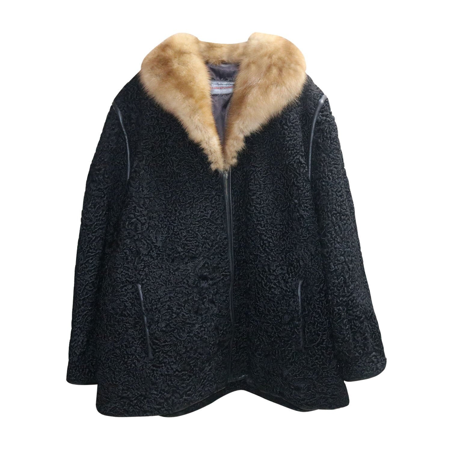 Mens persian lamb fur cheap coat