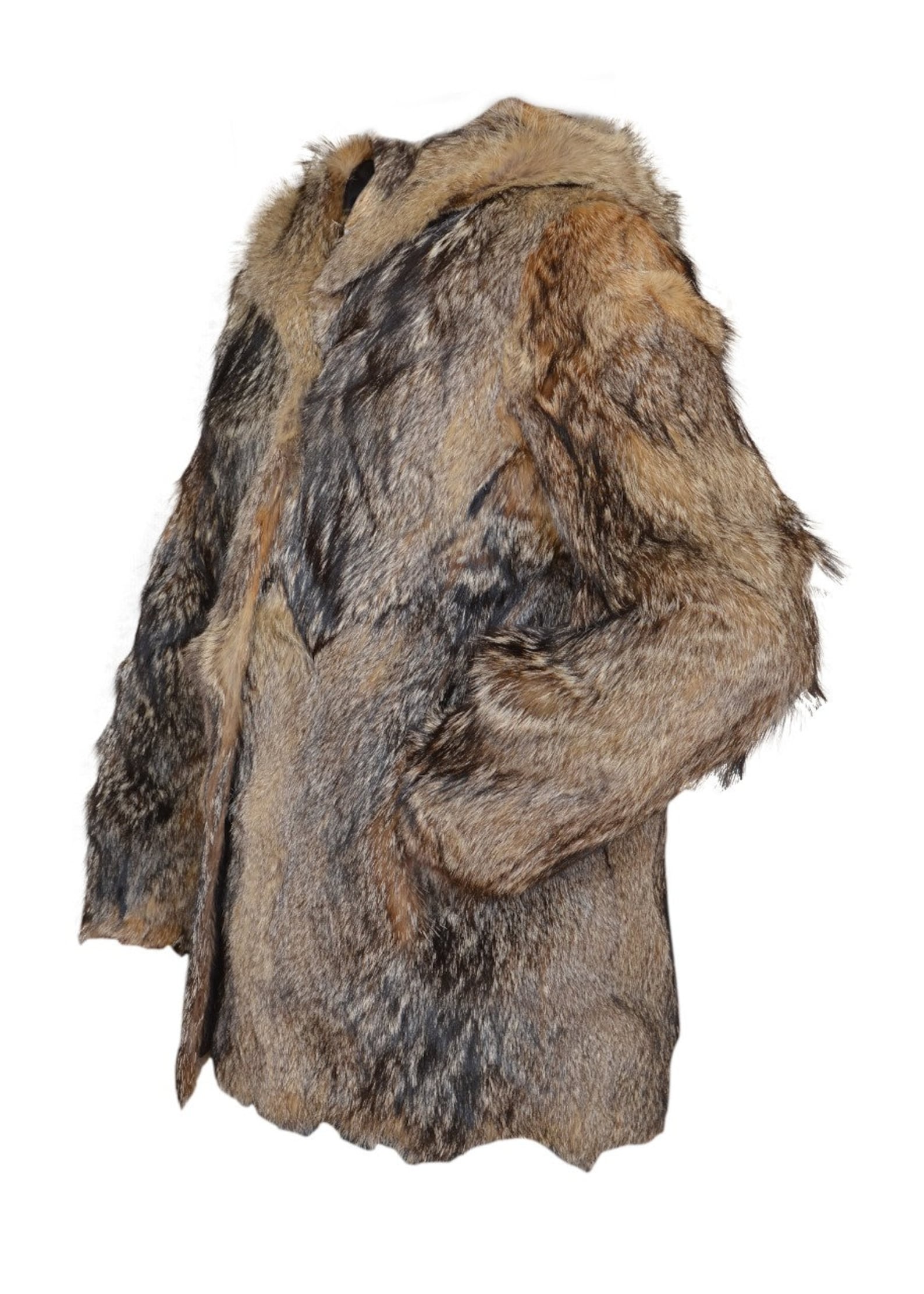 MENS Real Coyote Fur Full Pelts Hooded Bomber Jacket Coat Parka Puffer