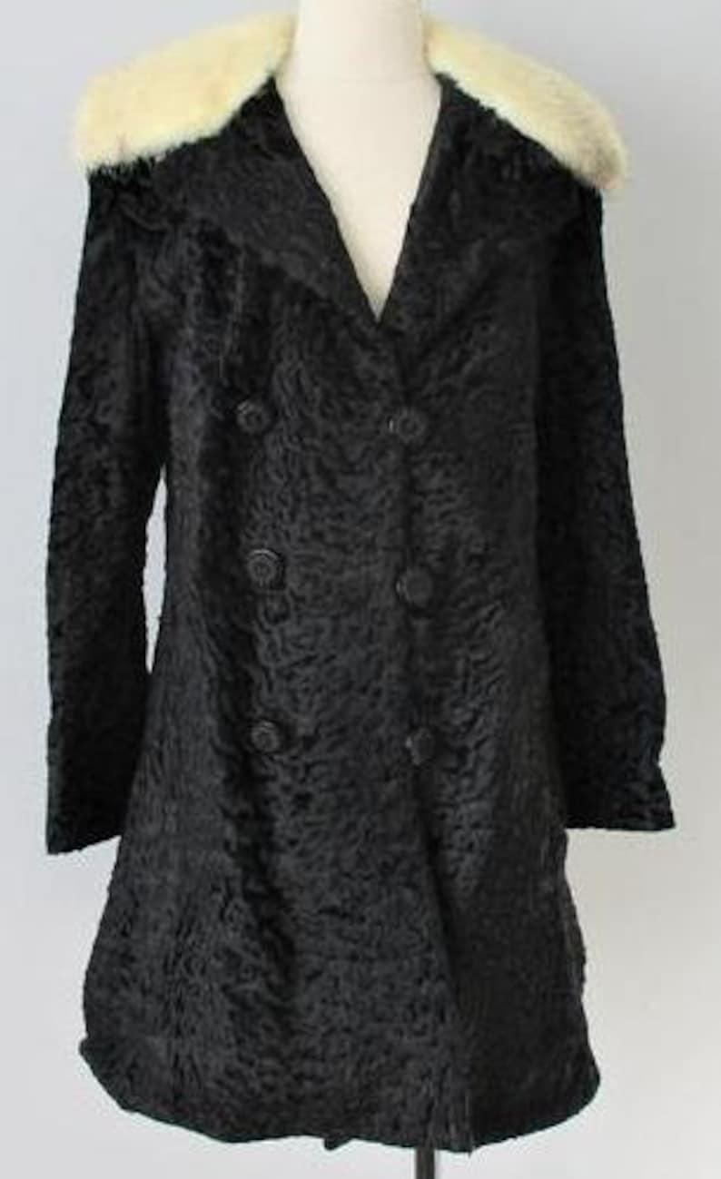 Women's 1940s Black Persian Lamb Coat White Original Mink Etsy
