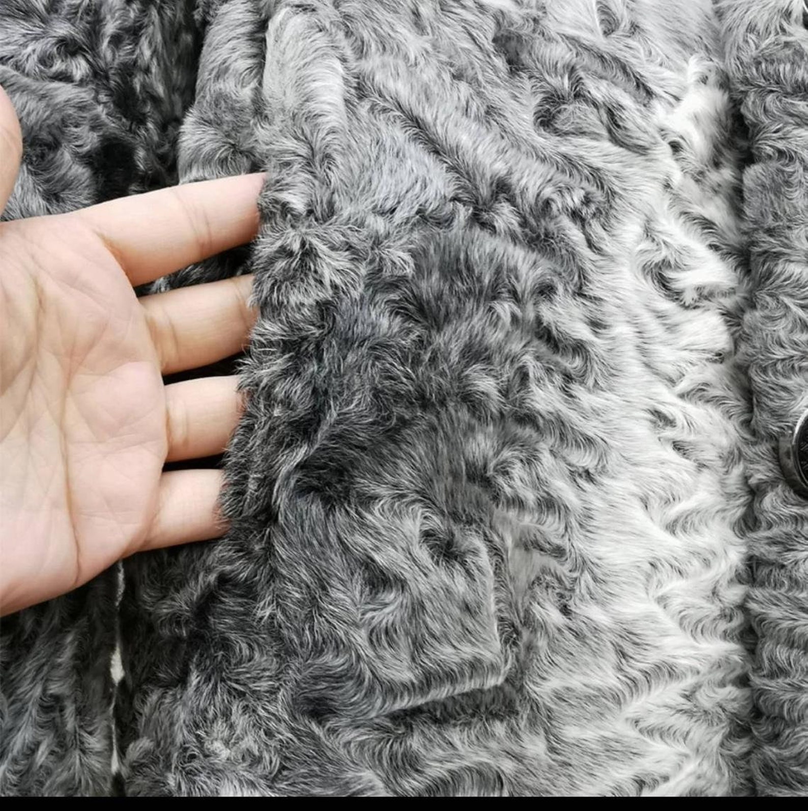 Men's Long Persian Lamb Fur Grey Coat Fast Shipping Etsy