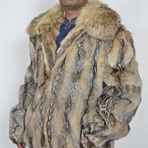 Real coyote fur coat/bomber jacket for men All sizes