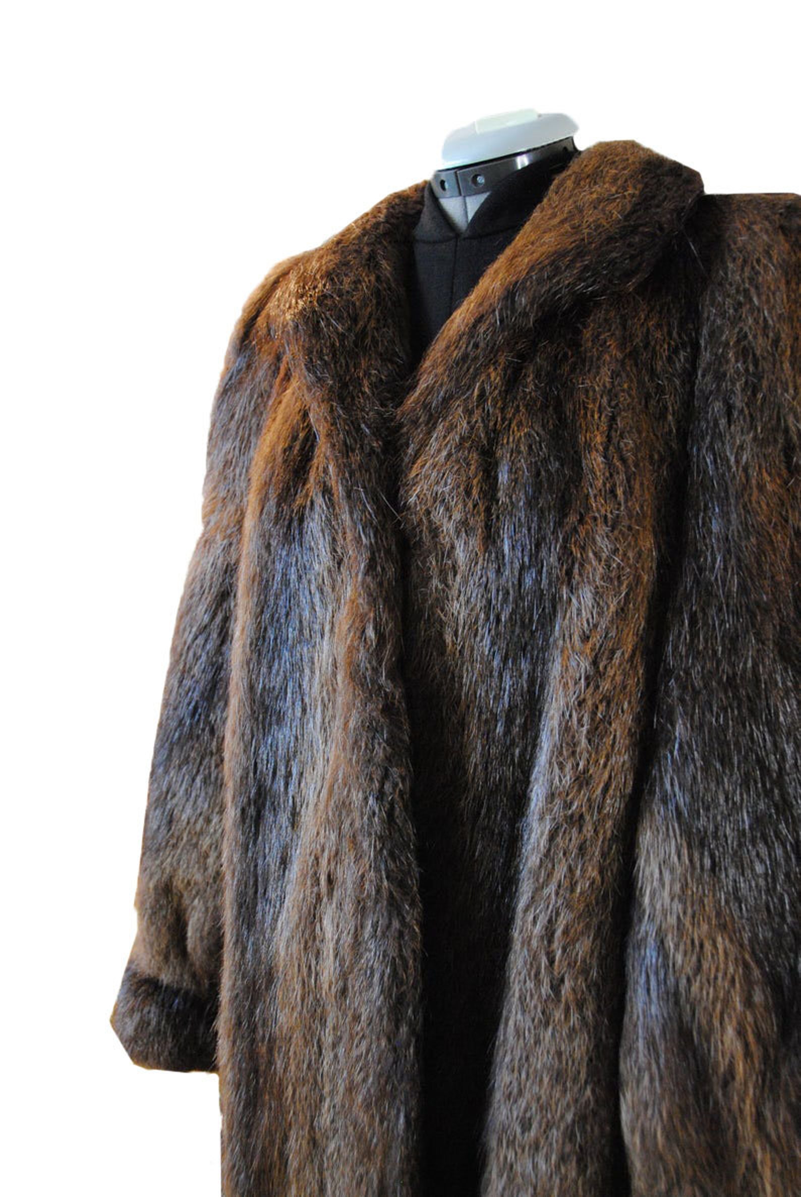 Women's Luxurious Beaver Fur Long Coat Etsy