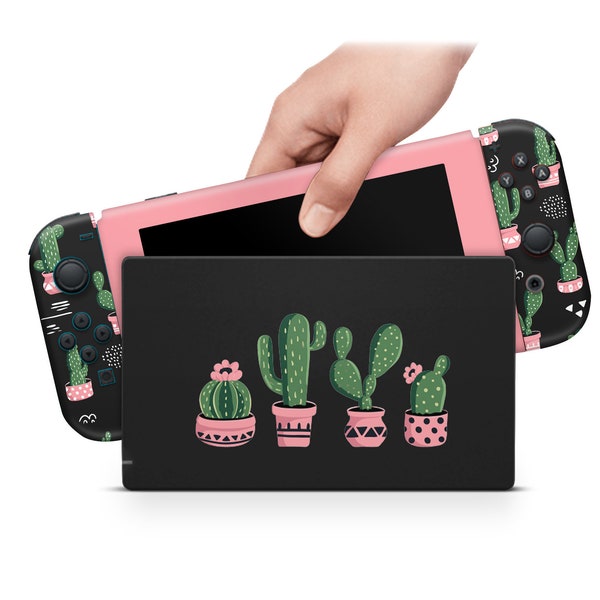 Nintendo Switch Skin Decal For Console Joy-Con And Dock Cactus Floral