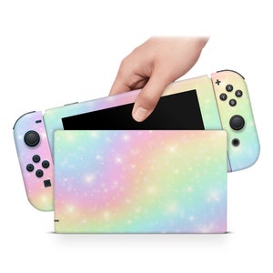 Nintendo Switch Skin Decal For Console Joy-Con And Dock Rainbow