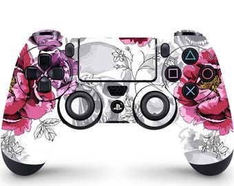 Full Cover Skin Aufkleber Sticker für PS4 Controller Cranium Rose