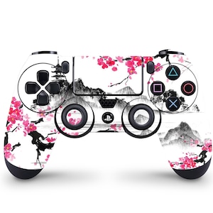 Heltäckande huddekalklistermärke för PS4 Regular Slim Pro-kontroll Temple Japansk