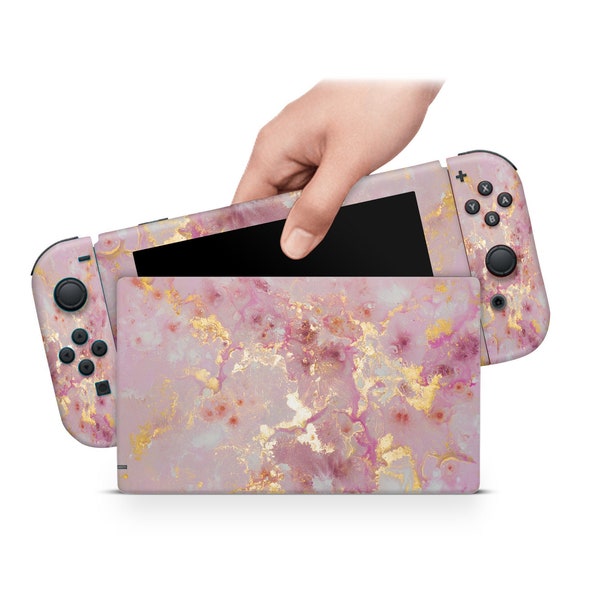 Nintendo Switch Skin Decal For Console Joy-Con And Dock Pinkish Granites