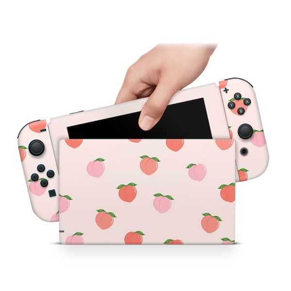 Cutie Nectarine Nintendo Switch Skin Decal For Console Joy-Con And Dock