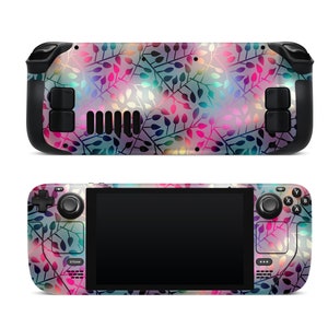 Steam Deck Valve Skins Vinyl Sticker Neon Leaves Design Premium Skin