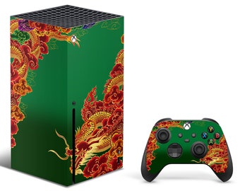 Legendäre Dragons Skin Aufkleber für Konsole und Controller der Serie X, Voll Wickelfolie für die Xbox Serie X