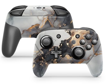 Grey Marble Gold  Switch Pro Controller Skin Decal
