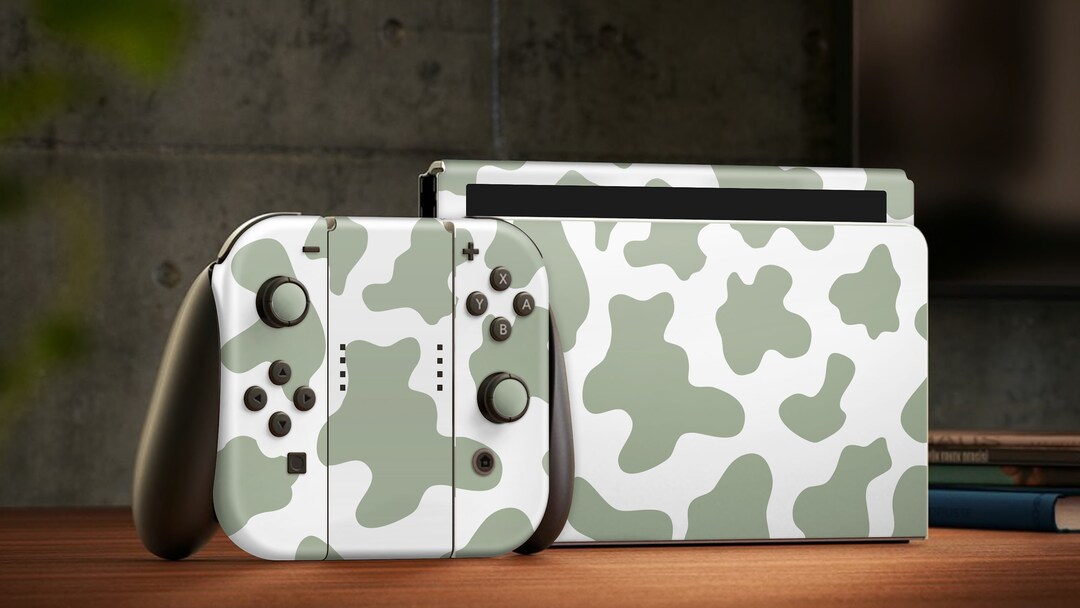 Oled Switch Skin Decals Cow Green Wrap Vinyl - Etsy