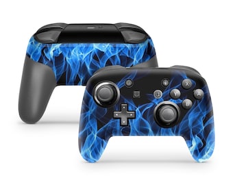 Naklejka na kontroler Switch Pro Blue Fire Flames