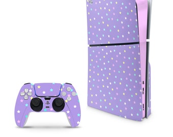 Starry Decal For PS5 Slim Playstation 5 Console And Controller , Full Wrap Vinyl For PS5 Slim