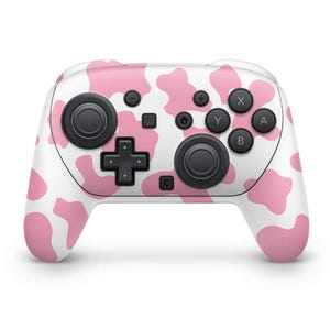Pink Cow Switch 2 Controller Skin – Gloss, Glitter, or Matte | Sakura Pink Thumb Grips Available | ZoomHitSkins
