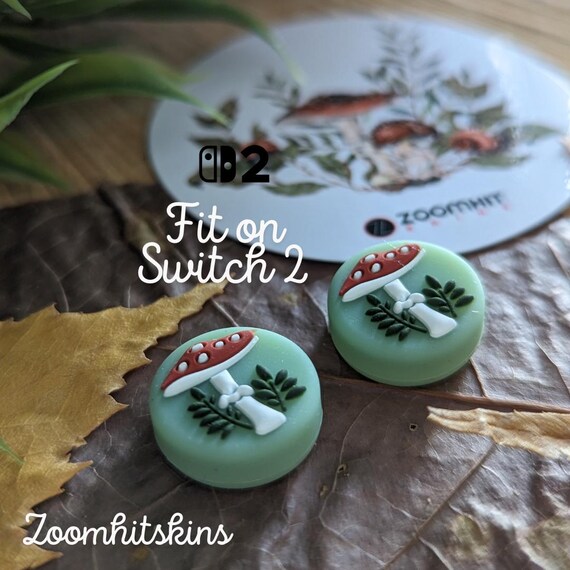 Switch 2 Thumb Grips – Exclusive Mushroom Design | Bigger Fit for Nintendo , PS4 & PS5