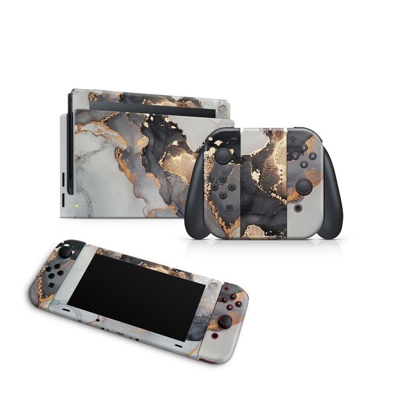 Nintendo Switch Skin Decal for Console Joycon and Dock Golden Etsy
