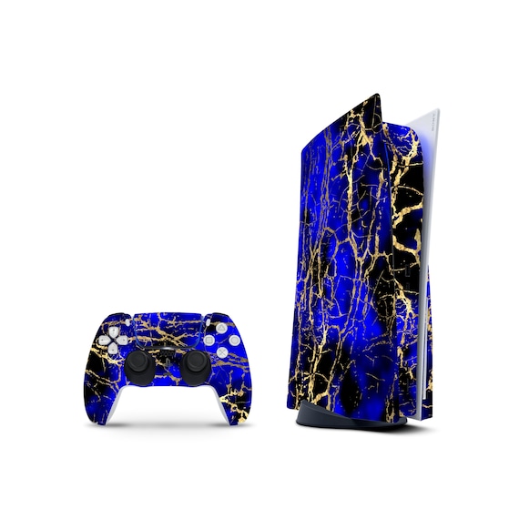 Cobalt Golden Skin Decal for PS5 Playstation 5 Console and Controller ,  Full Wrap Vinyl for PS5 