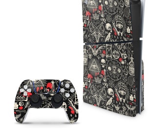 Occult Decal For PS5 Slim Playstation 5 Console And Controller , Full Wrap Vinyl For PS5 Slim