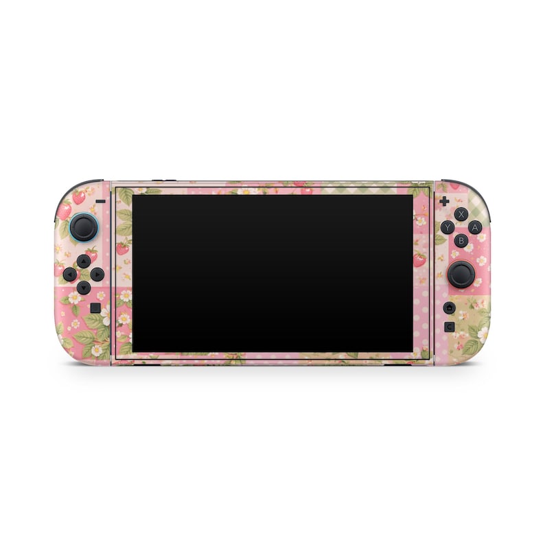 Strawberry Cottage Patchwork Skin Decal For Gaming Console Premium 3M Vinyl Wrap Compatible With Switch 2 image 6