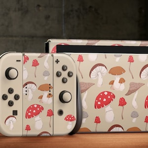 Oled Switch Skin Decals Mushrooms Wrap Vinyl