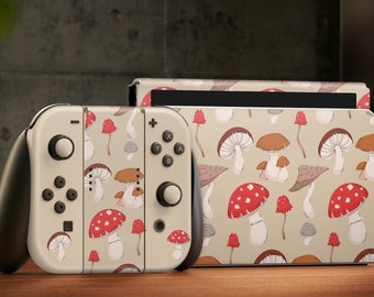 Oled Switch Skin Decals Mushrooms Wrap Vinyl
