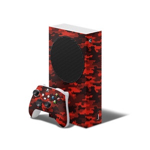 Calcomanía RedCamo para consola y controlador Xbox Series S, vinilo envolvente completo para Xbox Series S