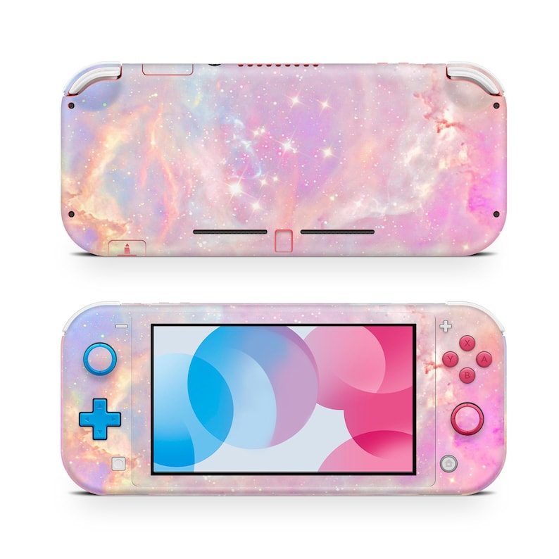 Vinilo adhesivo Pink Diamond Galaxy para consola de videojuegos, vinilo premium 3M compatible con Switch Lite imagen 1