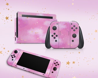 かわいいパステルカラーのNintendo Switch LITEスキン。単色ピンク