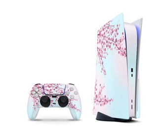 Flowering Decal For PS5 Playstation 5 Console And Controller , Full Wrap Vinyl For PS5