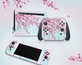 Vinilo decorativo floral para consola Switch, Joy-Con y base de carga