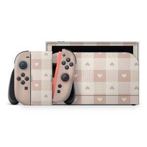 Switch 2 Skin 3 M-dekal med ginghammönster – Estetiskt av ZoomHitSkins